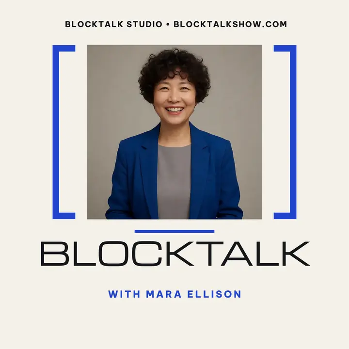 Blocktalk interview podcast cover: podcast cover template