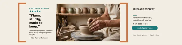 Mudlark Pottery review banner template