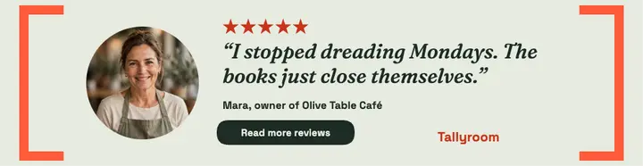 Tallyroom bracket review billboard: testimonial billboard ad template