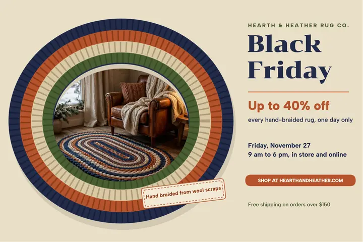 Hearth & Heather Black Friday rug postcard template