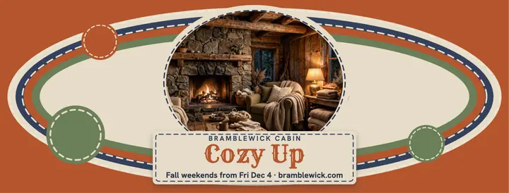 Bramblewick Cabin cozy weekend cover template
