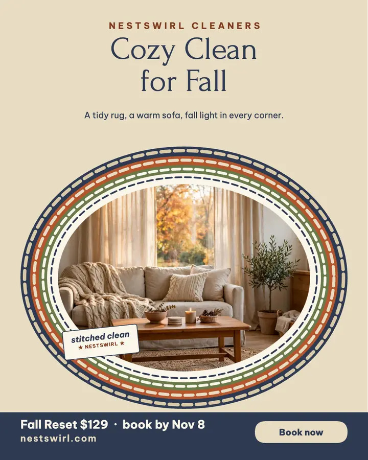 Nestswirl fall cleaner promo, braided rug template