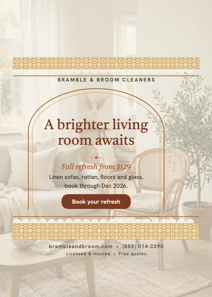 Bramble and Broom living room refresh invitation template