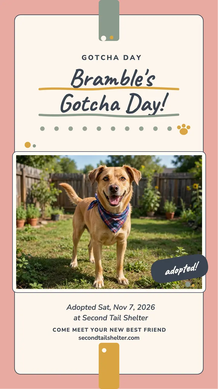 Bramble gotcha day painted story template
