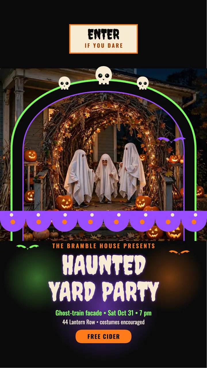 Bramble House haunted yard Halloween story template