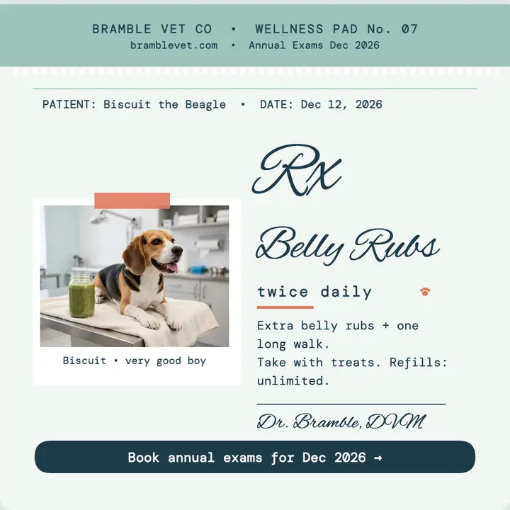 Bramble Vet funny wellness Rx pad post template