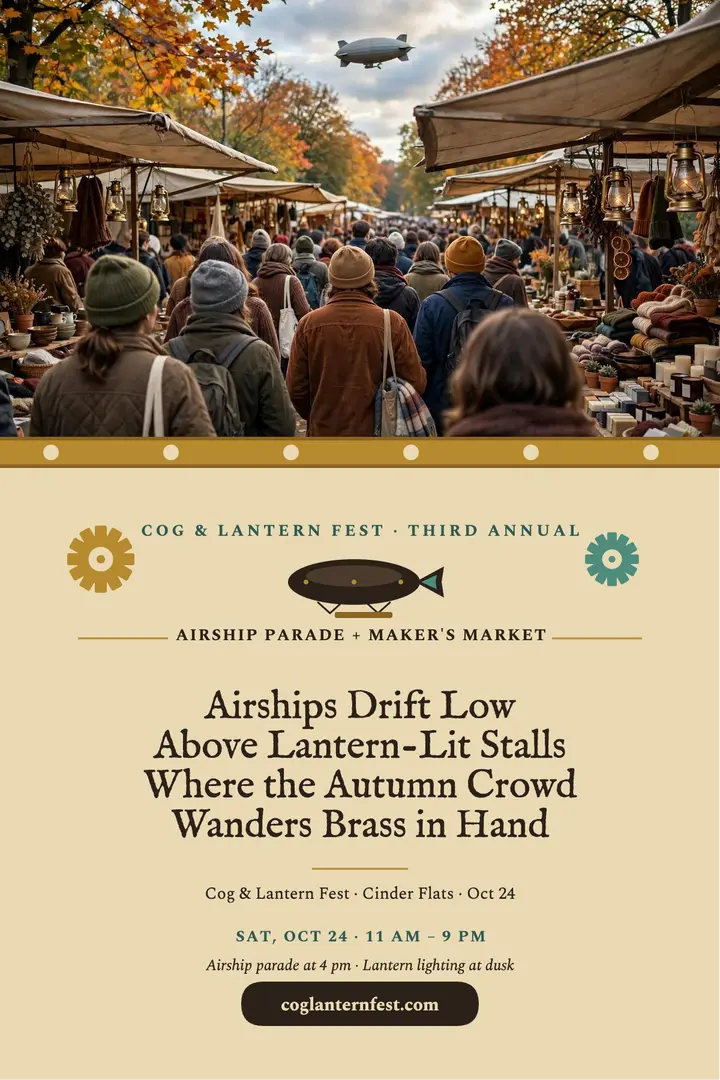 Cog and Lantern Fest autumn poster template