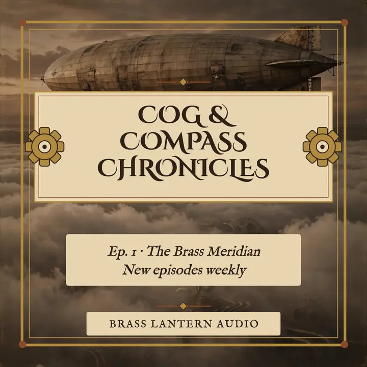 Cog and Compass fantasy serial podcast cover template