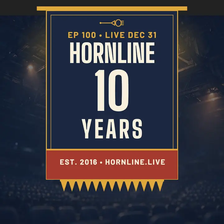 Hornline ten years brass podcast cover template