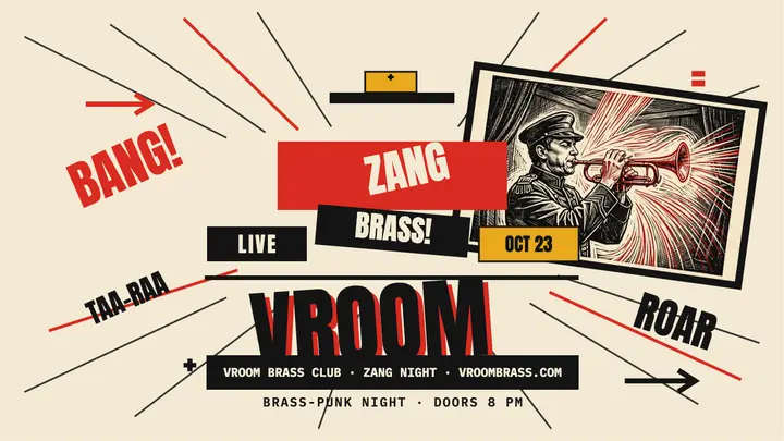 Vroom Brass Club gig thumbnail template