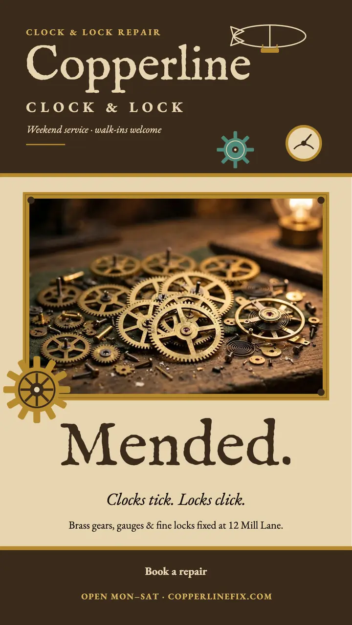 Copperline clock and lock repair story template