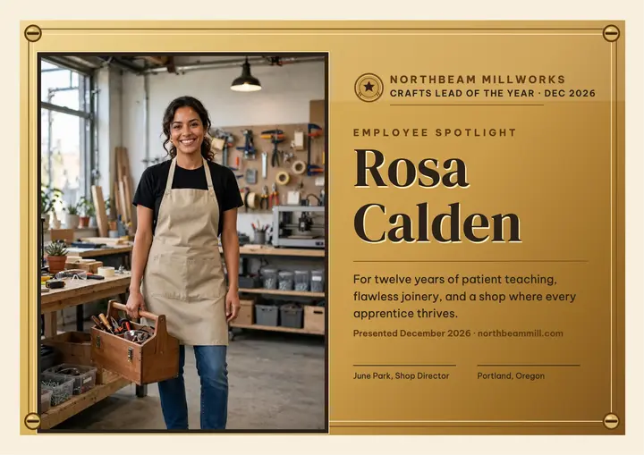 Brass crafts lead spotlight certificate template