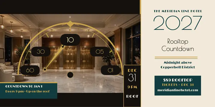 Meridian Line Hotel rooftop countdown post template