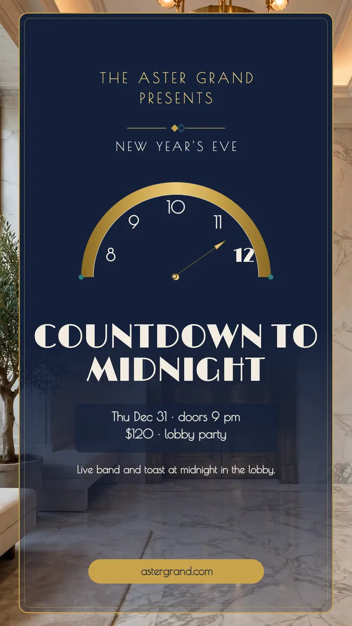 Aster Grand New Year gala brass dial story template