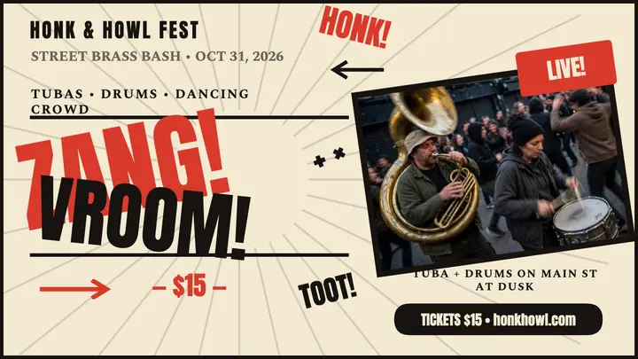 Honk and Howl brass fest burst thumbnail template