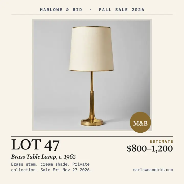 Marlowe and Bid brass lamp lot post template