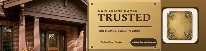 Copperline Homes brass plaque banner template