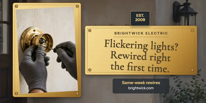 Brightwick Electric brass plaque post template