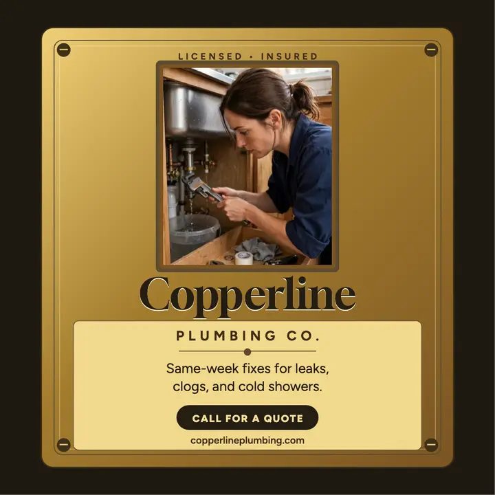 Copperline plumber brass plaque post template