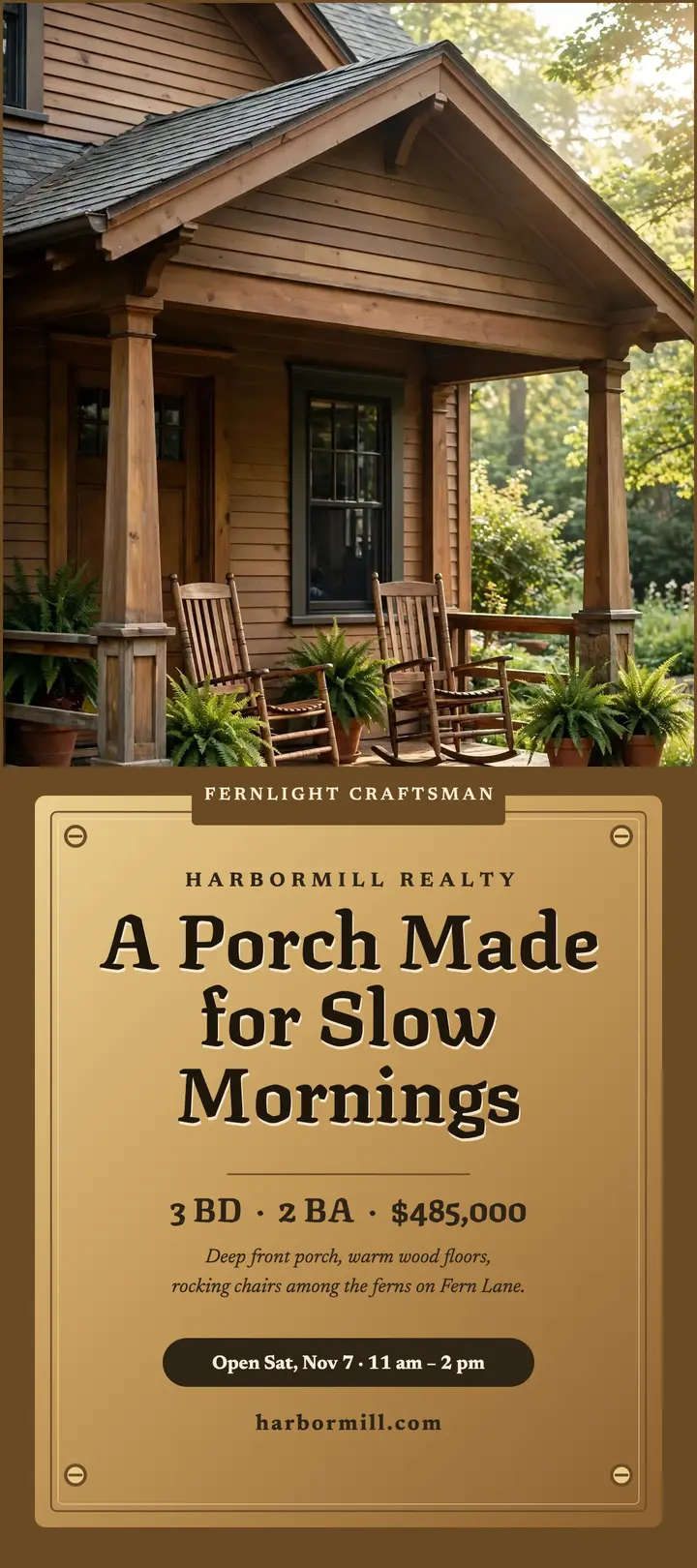 Brass porch listing rack template