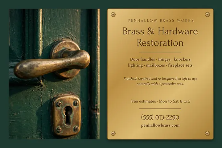 Penhallow Brass Works restoration postcard template