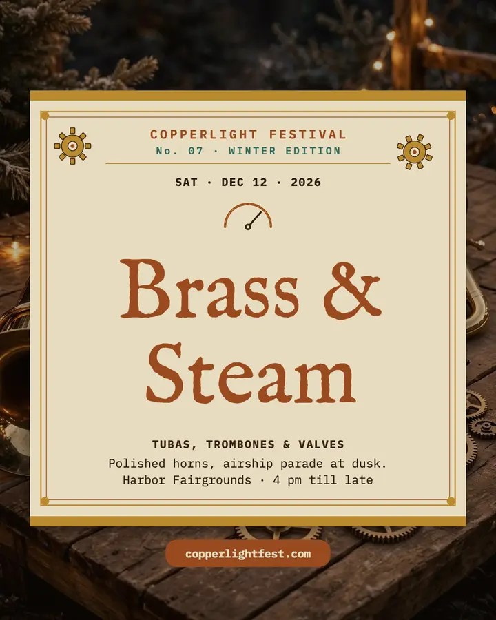 Copperlight brass winter festival post template