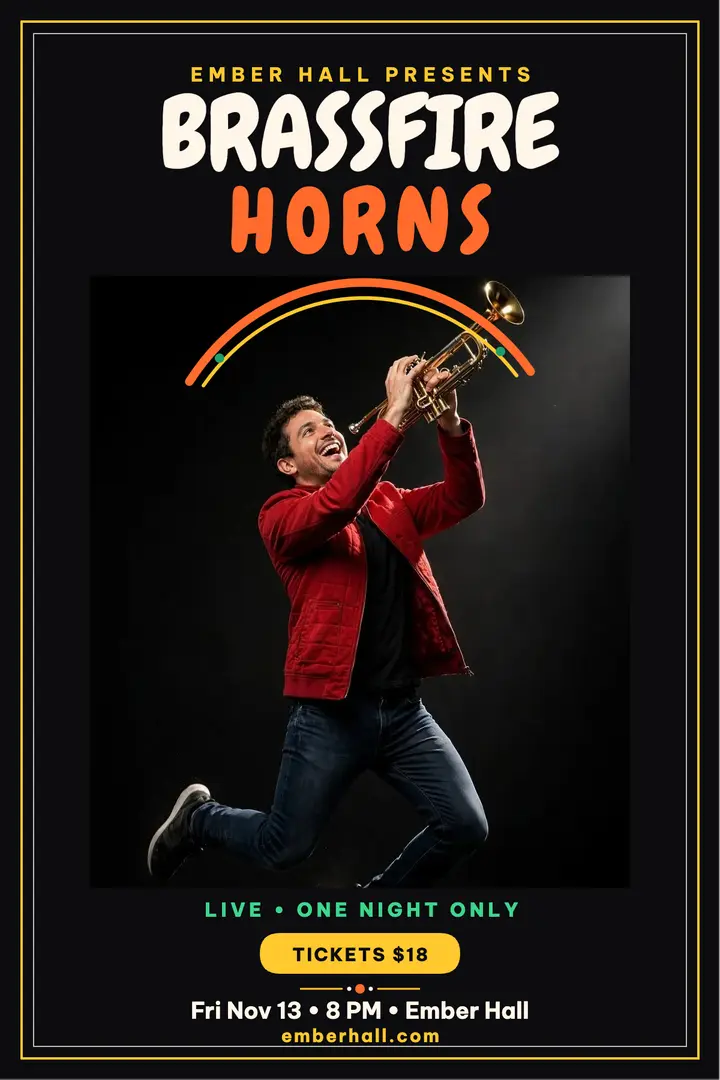 Brassfire Horns live at Ember Hall poster template