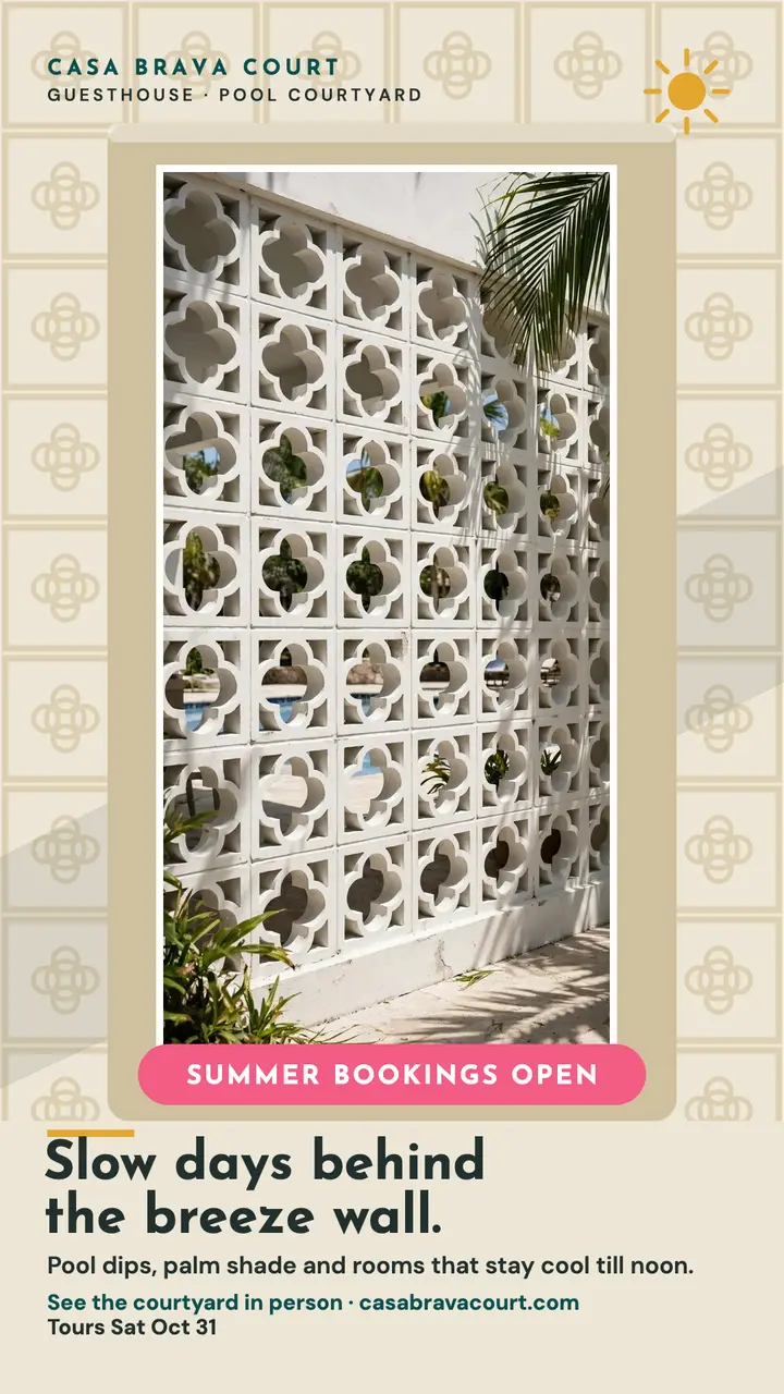 Casa Brava Court breeze-block story template