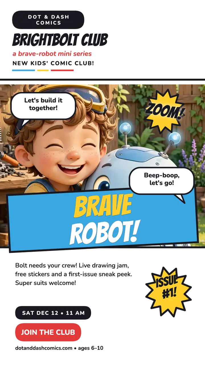 Brightbolt Club brave robot story template