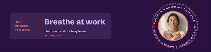 Breathe at work wellness coach banner: wellness linkedin banner template