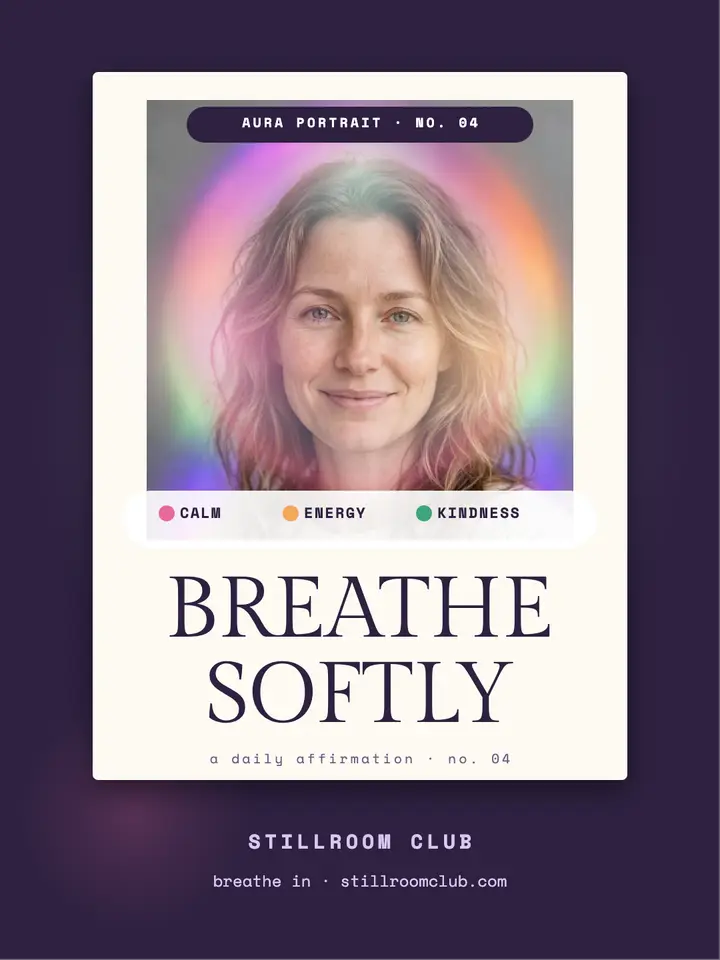 Stillroom Club breathe softly aura post template