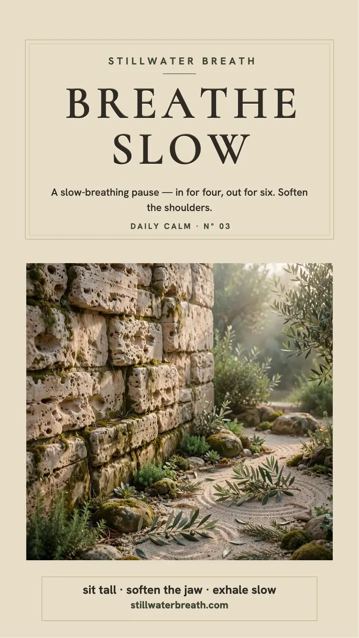 Breathe slow stone affirmation story template