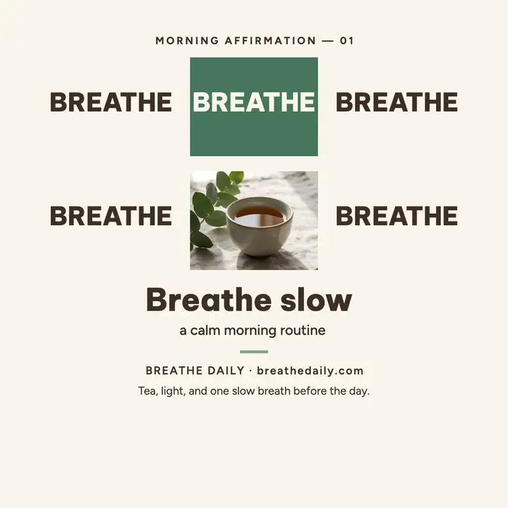 Breathe Daily morning grid post: morning affirmation post template