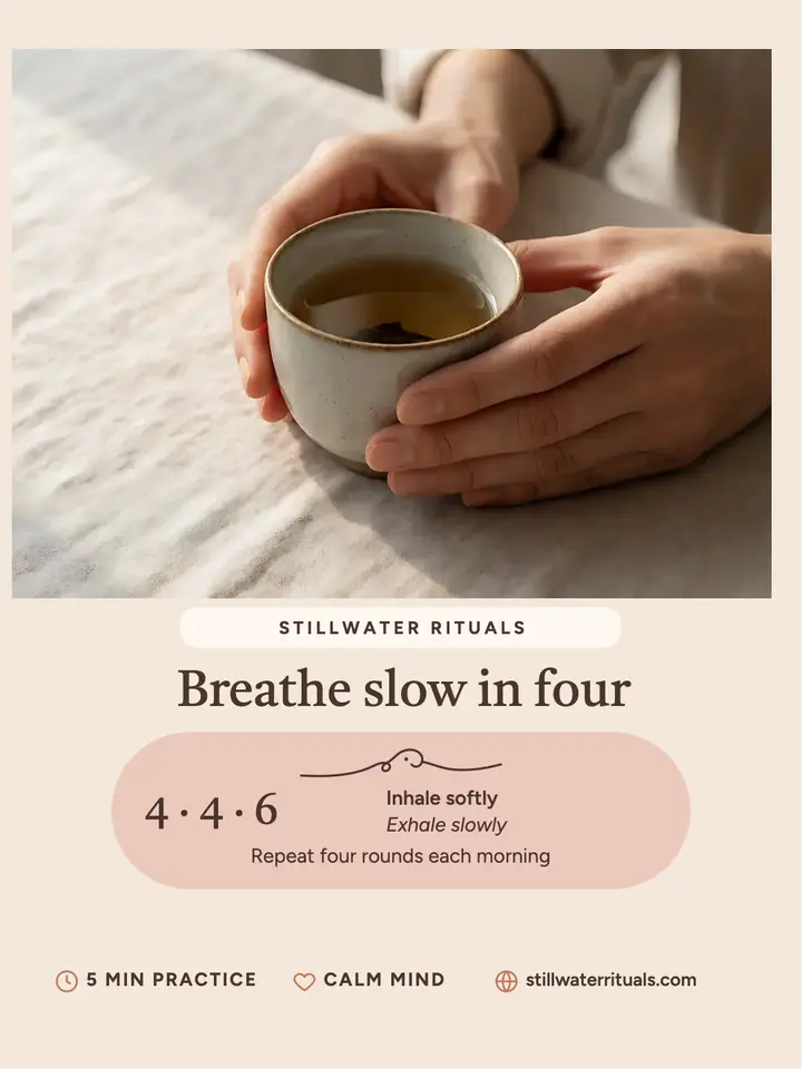 Stillwater breathing ritual portrait template