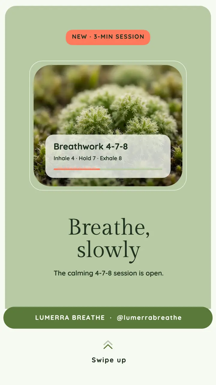Lumerra Breathe 4-7-8 breathwork launch story template