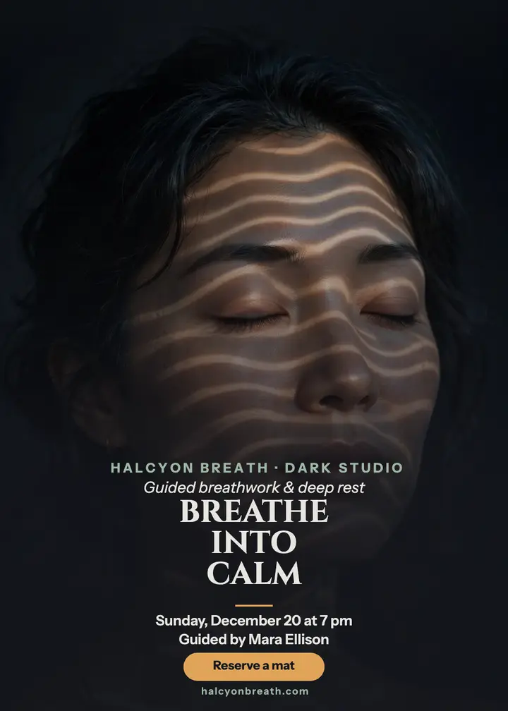 Halcyon Breath projection portrait invite: breathwork invitation template