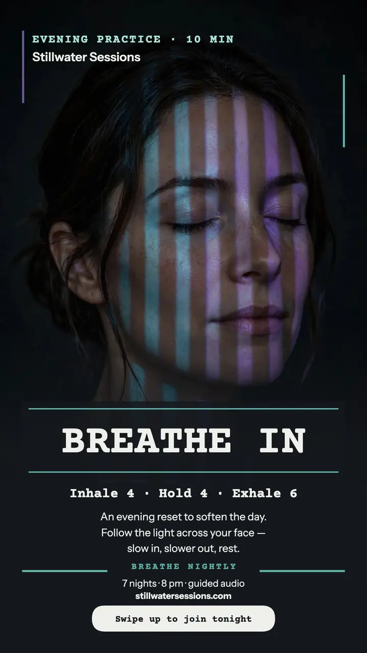 Stillwater evening breathwork story template