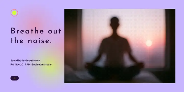Zephloom Studio sound bath and breathwork night post template