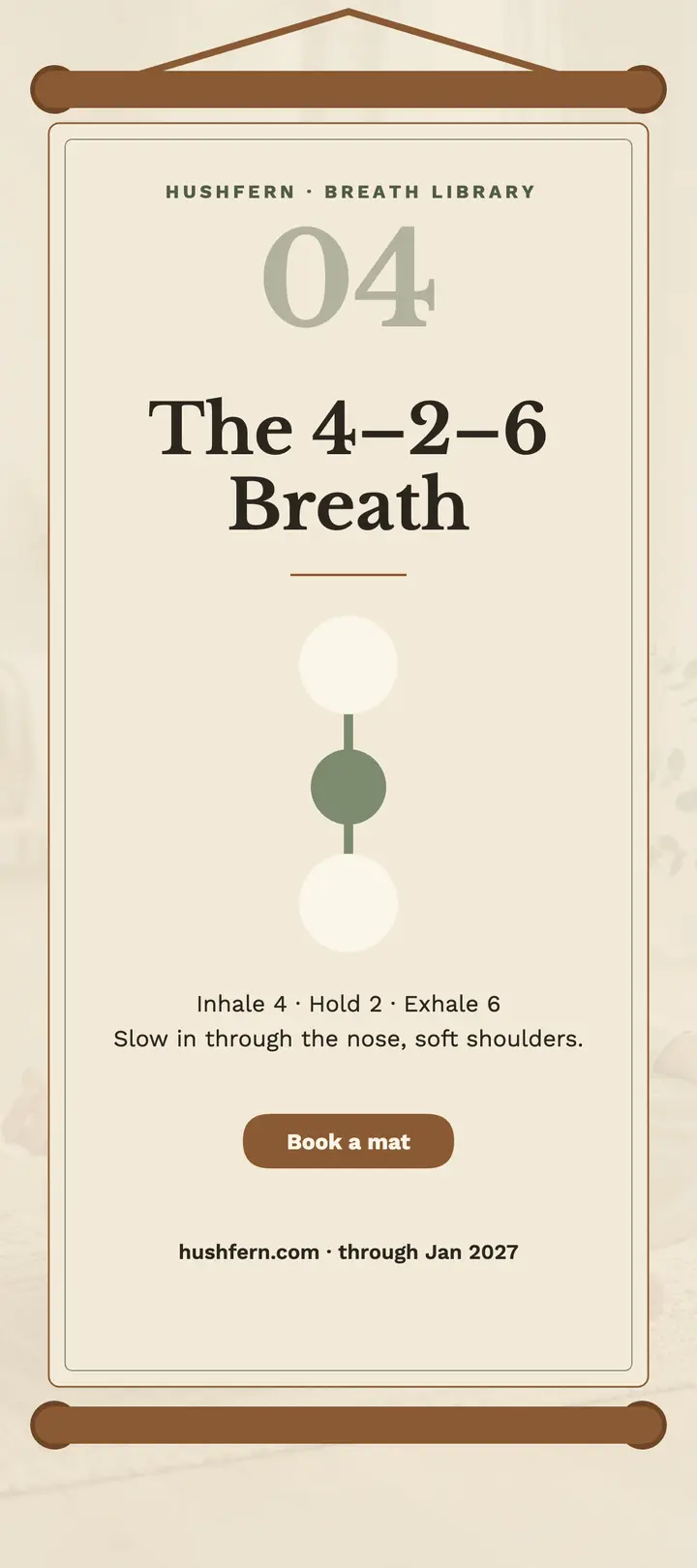 Hushfern 4-6 breath wall chart: breathwork chart template