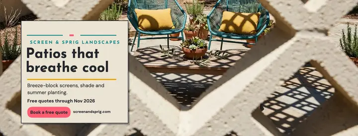 Screen and Sprig breeze-block patio cover template