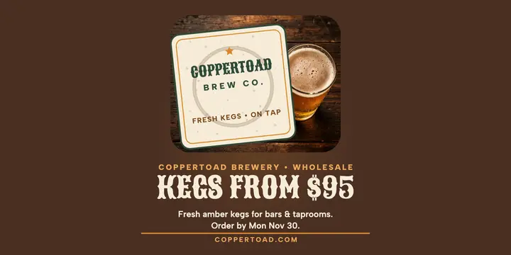 Coppertoad keg offer coaster post template