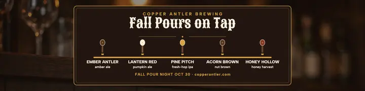Copper Antler fall tap lineup banner template