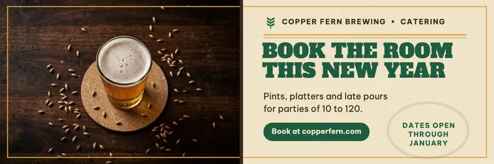 Copper Fern catering coaster header template