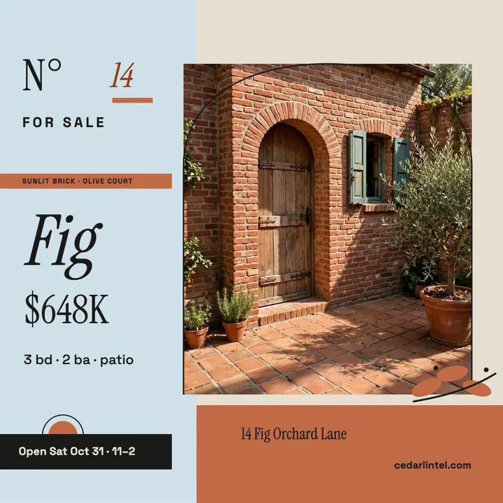 Brick courtyard house listing post template