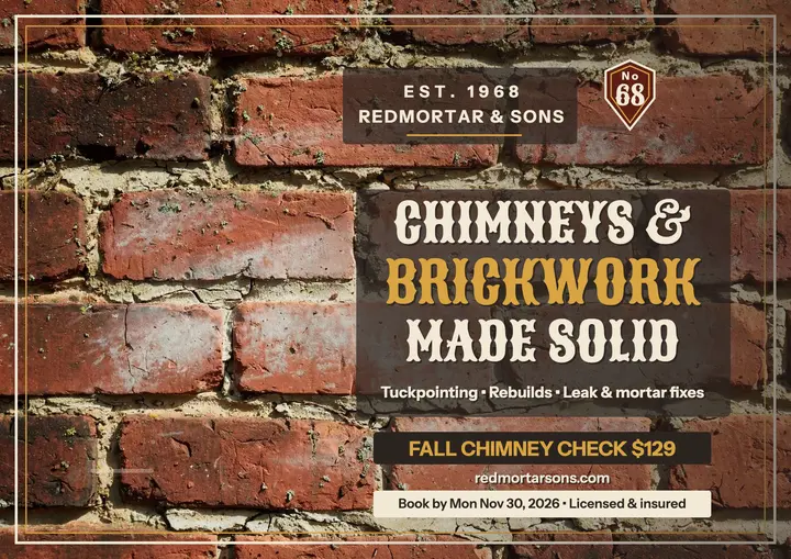 Redmortar ghost sign masonry promo: masonry repair promo template