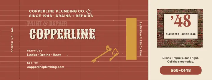 Copperline heritage brick cover: plumber facebook cover template