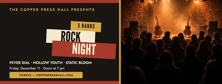 Copper Press Hall rock night cover template
