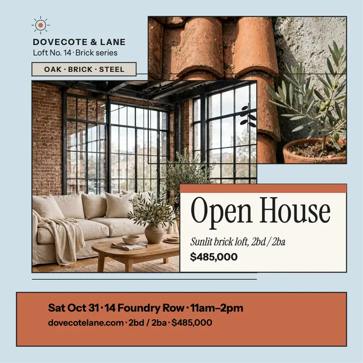 Dovecote Lane brick loft open house template