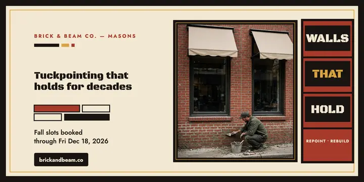 Brick and Beam mason repointing promo template