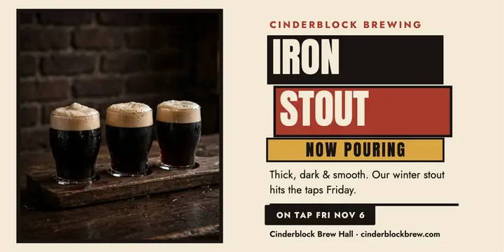 Cinderblock Iron Stout launch post template